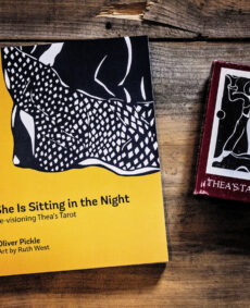 She Is Sitting in the Night book and Thea's Tarot box